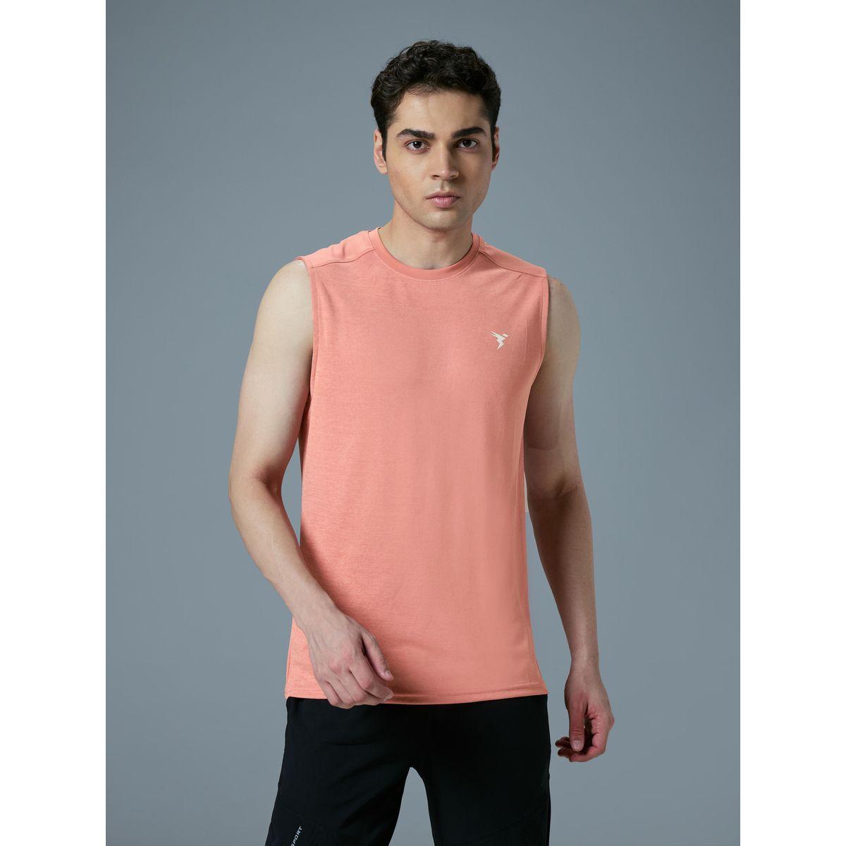 تيشيرت كت رجالي ميلانج بقصة سليم فت-men-clothing-sportswearandactivewear-tshirtsandpolos-image-1