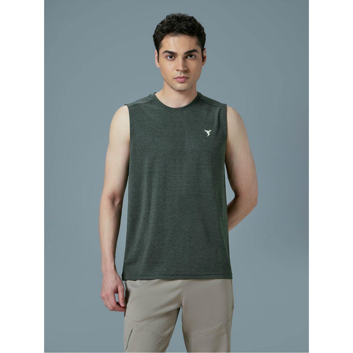 تيشيرت كت رجالي ميلانج بقصة سليم فت-men-clothing-sportswearandactivewear-tshirtsandpolos-image-1