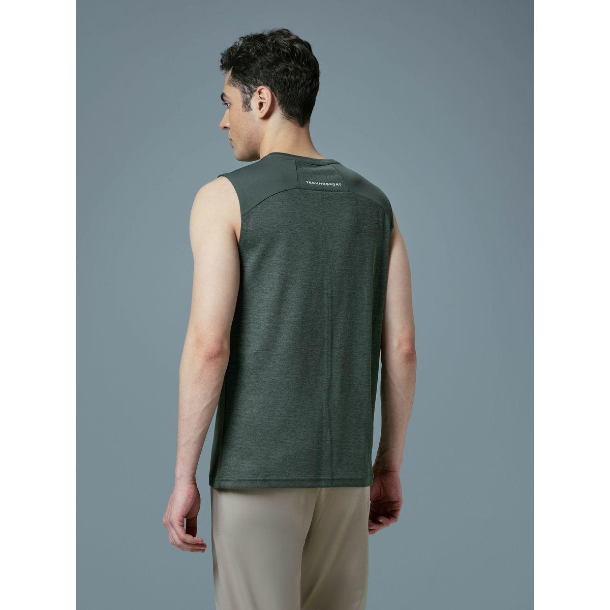 تيشيرت كت رجالي ميلانج بقصة سليم فت-men-clothing-sportswearandactivewear-tshirtsandpolos-image-3