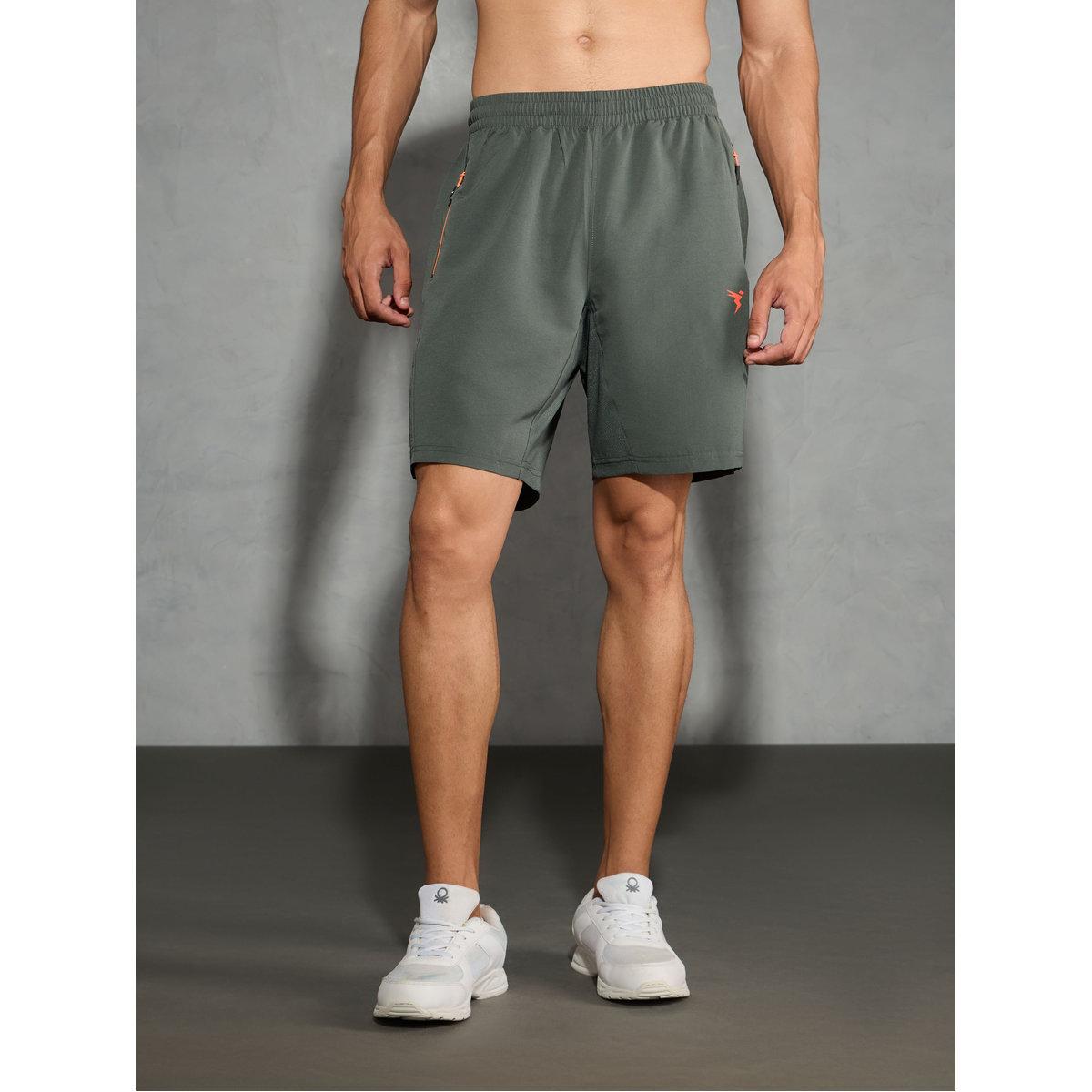 Technosport Men Solid Slim Fit Shorts-sports-men-clothing-bottoms-shorts-image-3