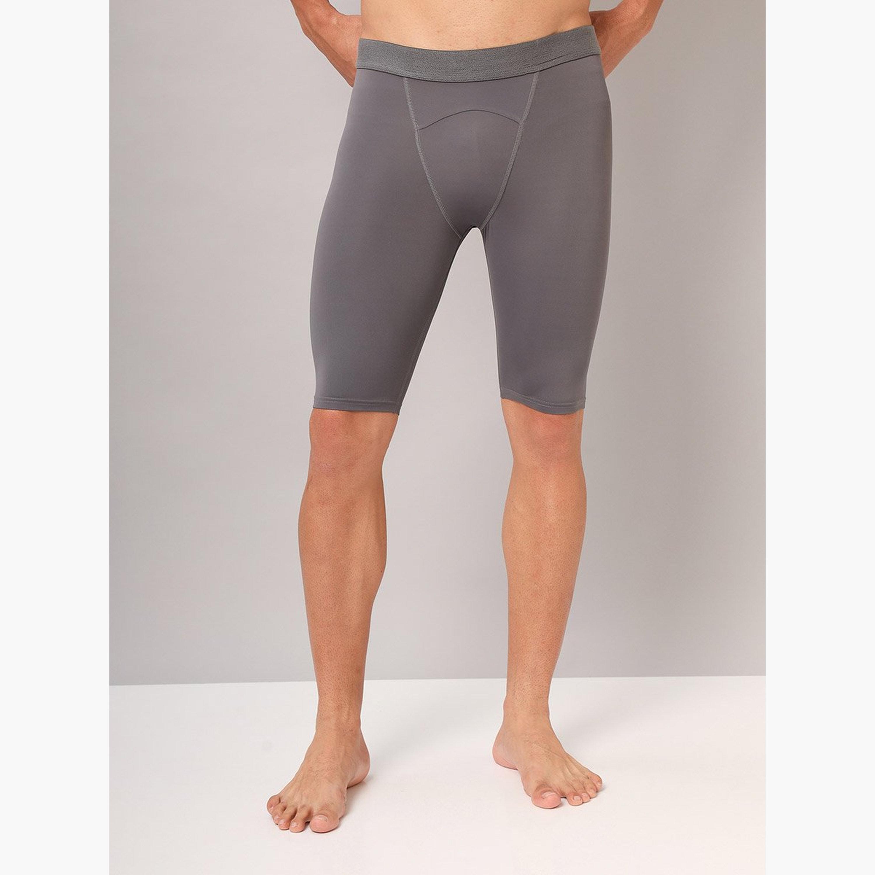 Technosport Men Solid Slim Fit Compression Tights-men-clothing-bottoms-shorts-image-1