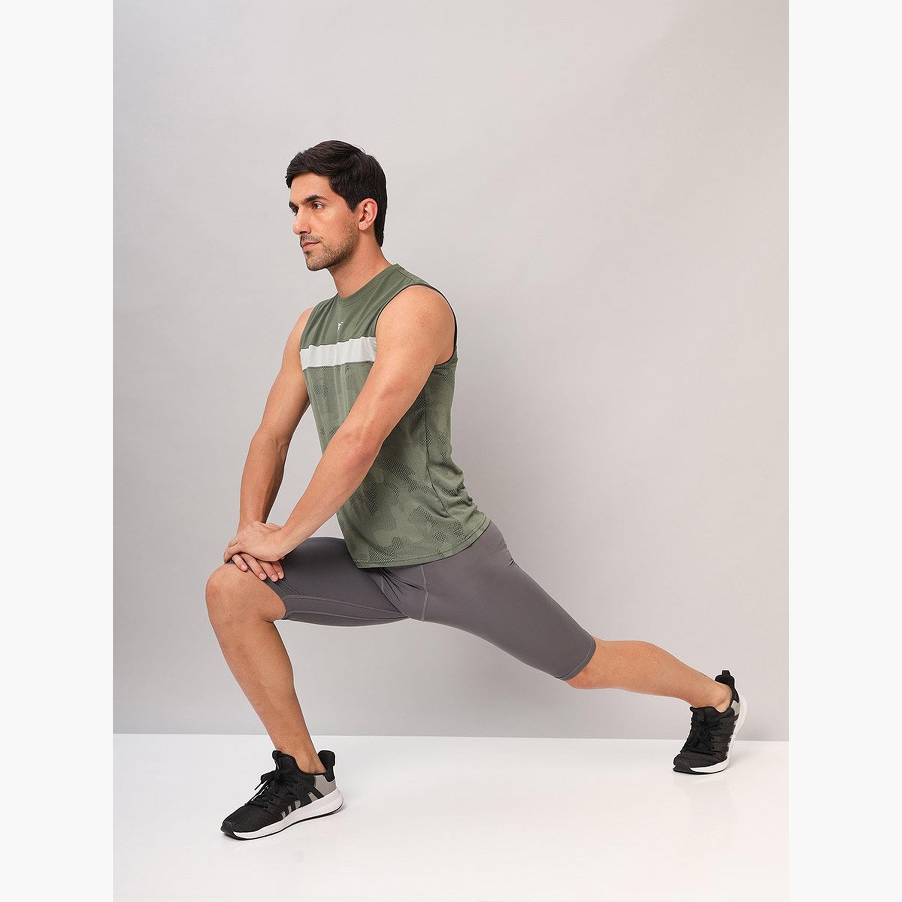 Technosport Men Solid Slim Fit Compression Tights-men-clothing-bottoms-shorts-image-2