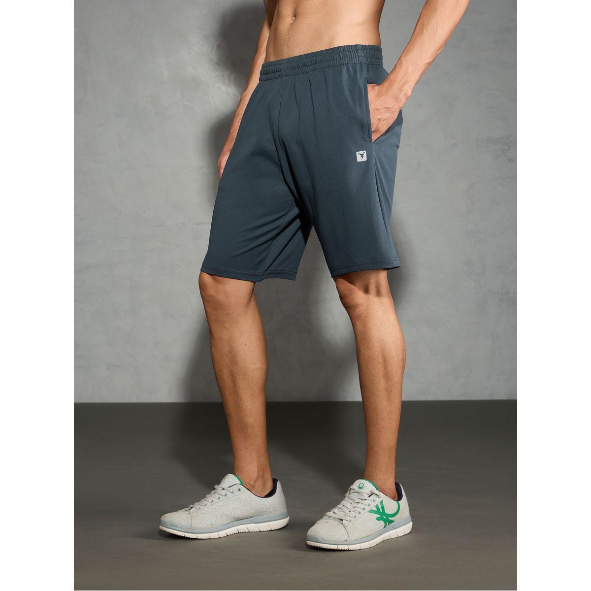 Technosport Men Melange Slim Fit Shorts-sports-men-clothing-bottoms-shorts-image-2