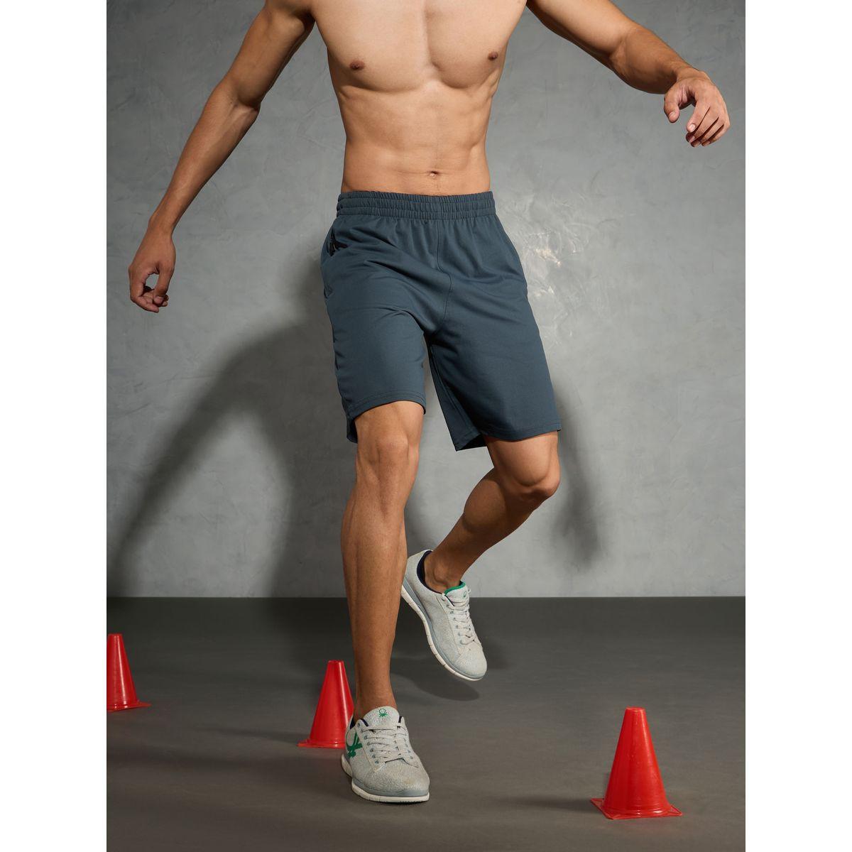 Technosport Men Melange Slim Fit Shorts-sports-men-clothing-bottoms-shorts-image-4