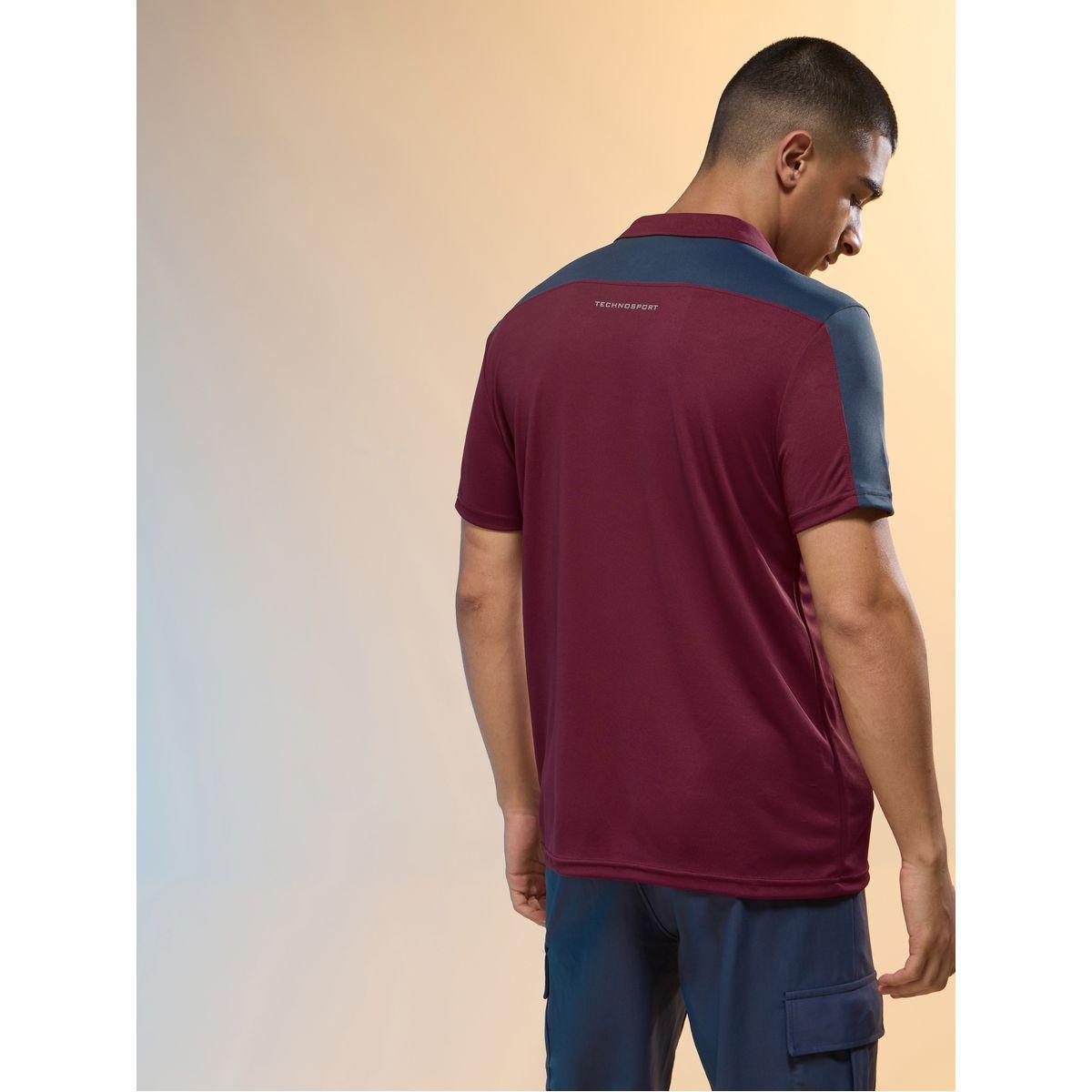 Technosport Men Brown Solid Slim Fit Polo-men-clothing-tshirtsandpolos-tshirts-image-5