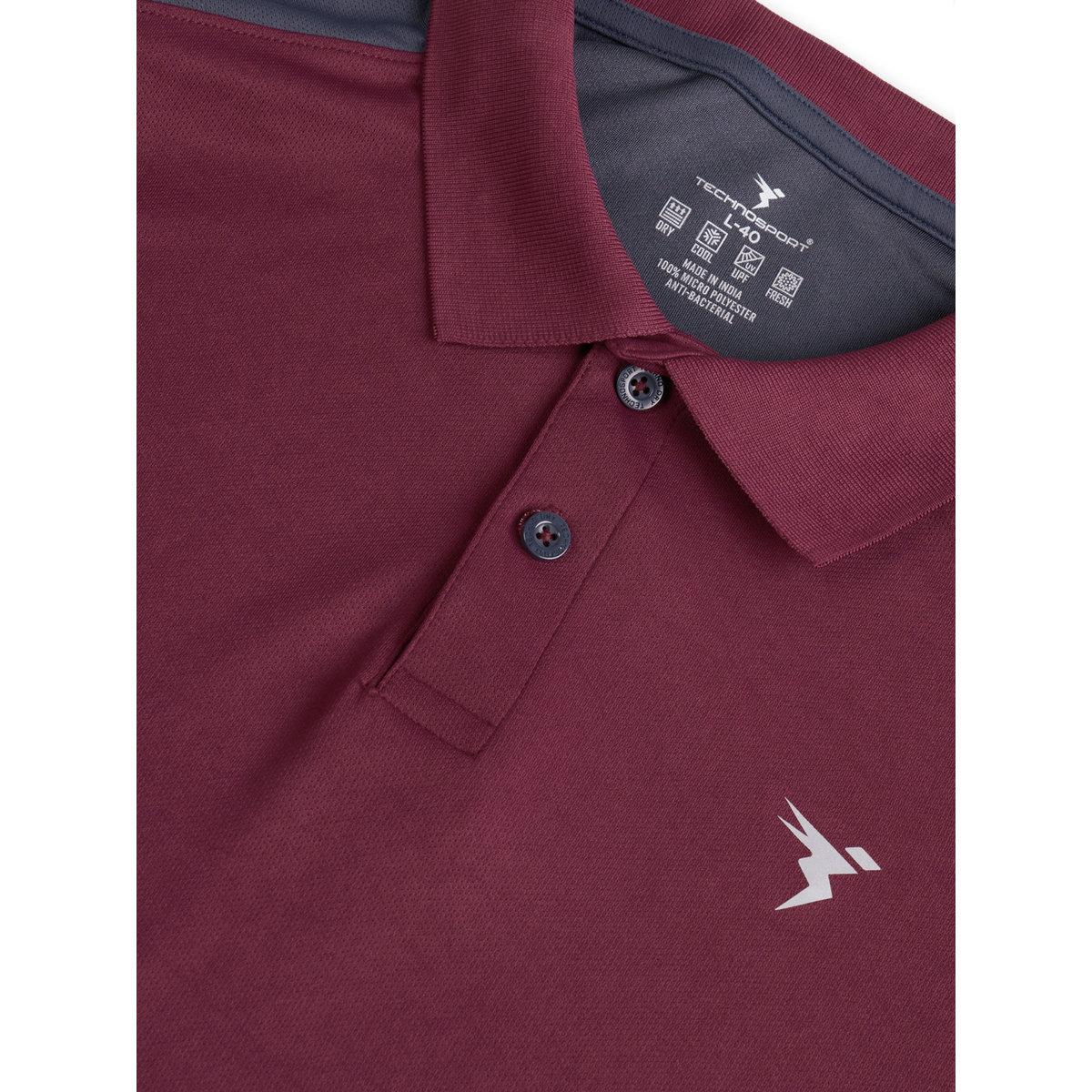 Technosport Maroon Color Block Polo Shirt-men-clothing-tshirtsandpolos-tshirts-image-5