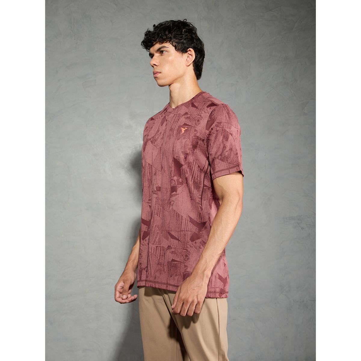 Technosport Men Jacquard Slim Fit Crew Neck T-Shirt-men-clothing-tshirtsandpolos-tshirts-image-2