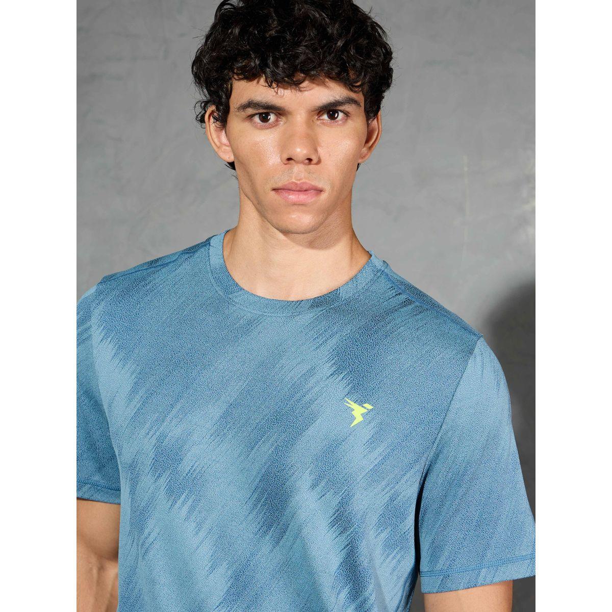 Technosport Men Jacquard Slim Fit Crew Neck T-Shirt-men-clothing-tshirtsandpolos-tshirts-image-2