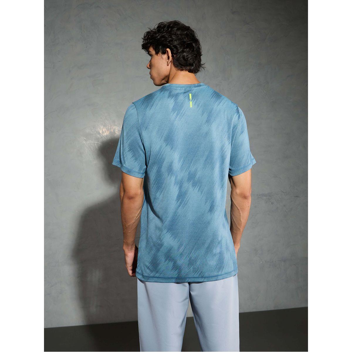 Technosport Men Jacquard Slim Fit Crew Neck T-Shirt-men-clothing-tshirtsandpolos-tshirts-image-3
