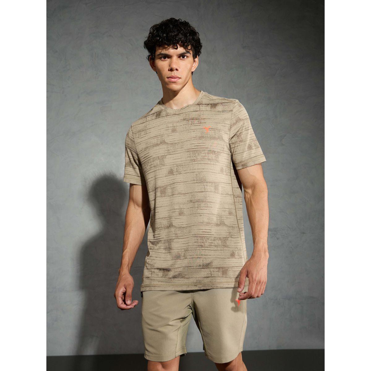 Technosport Men Jacquard Slim Fit Crew Neck T-Shirt-men-clothing-tshirtsandpolos-tshirts-image-1