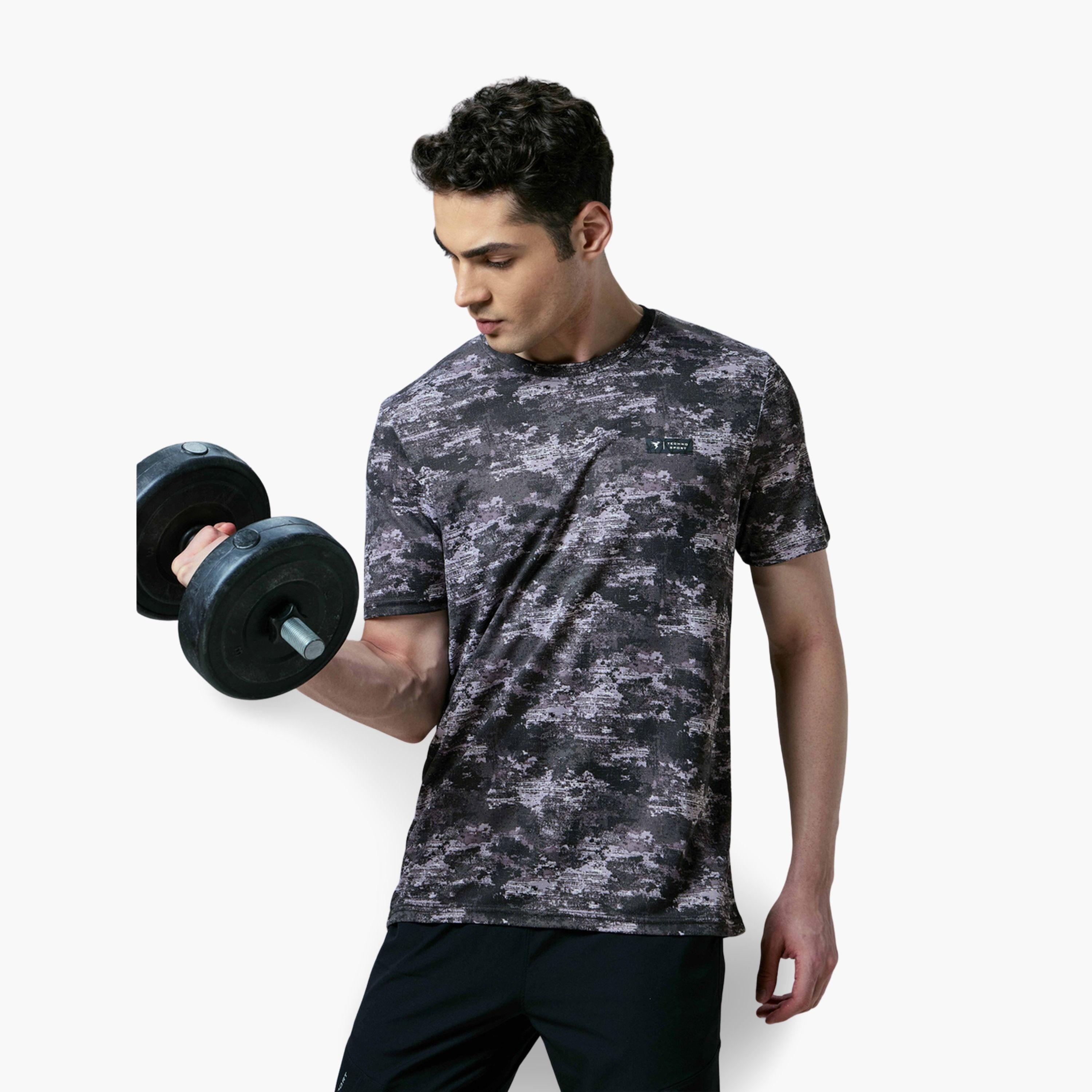 Technosport Men Camo Print Slim Fit Sports T-Shirt-men-clothing-sportswearandactivewear-tshirtsandpolos-image-4
