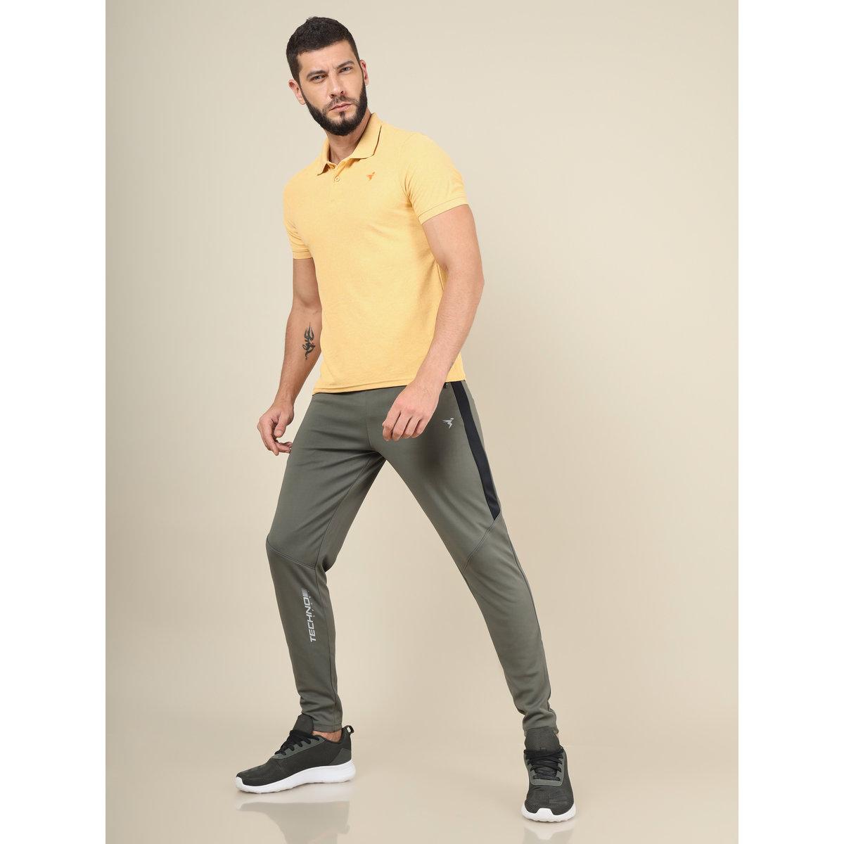 Technosport Men Contrast Side Panel Slim Fit Track Pants-men-clothing-bottoms-joggers-image-1