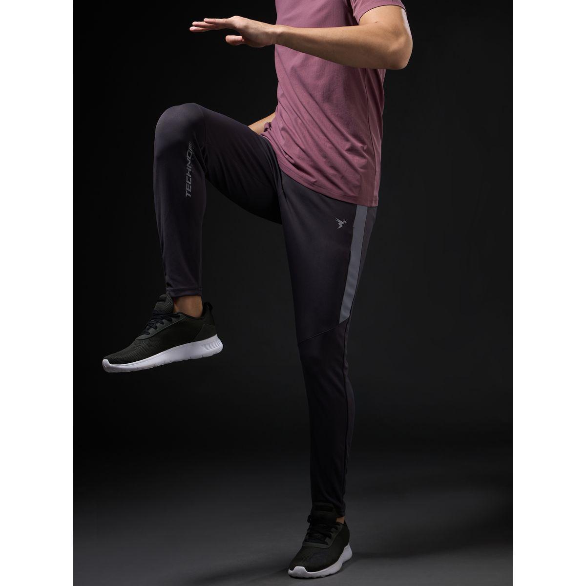 Technosport Men Contrast Side Panel Slim Fit Track Pants-men-clothing-bottoms-joggers-image-1