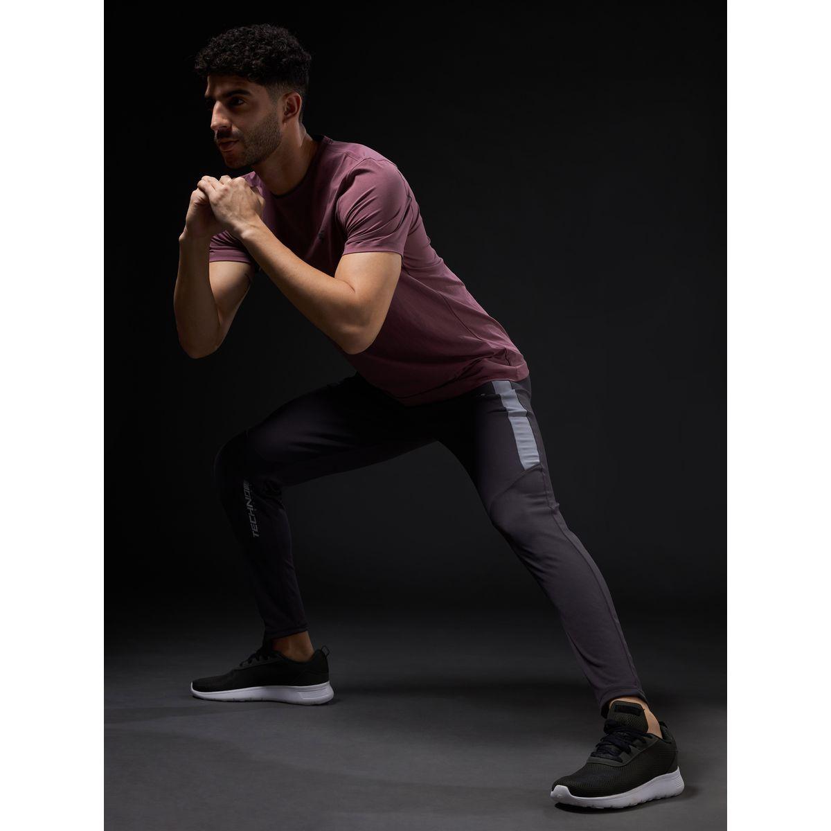 Technosport Men Contrast Side Panel Slim Fit Track Pants-men-clothing-bottoms-joggers-image-5