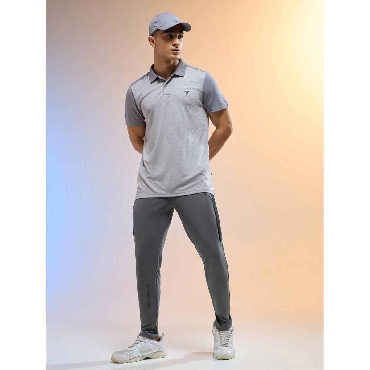 Technosport Men Contrast Side Panel Slim Fit Track Pants-men-clothing-bottoms-joggers-image-1