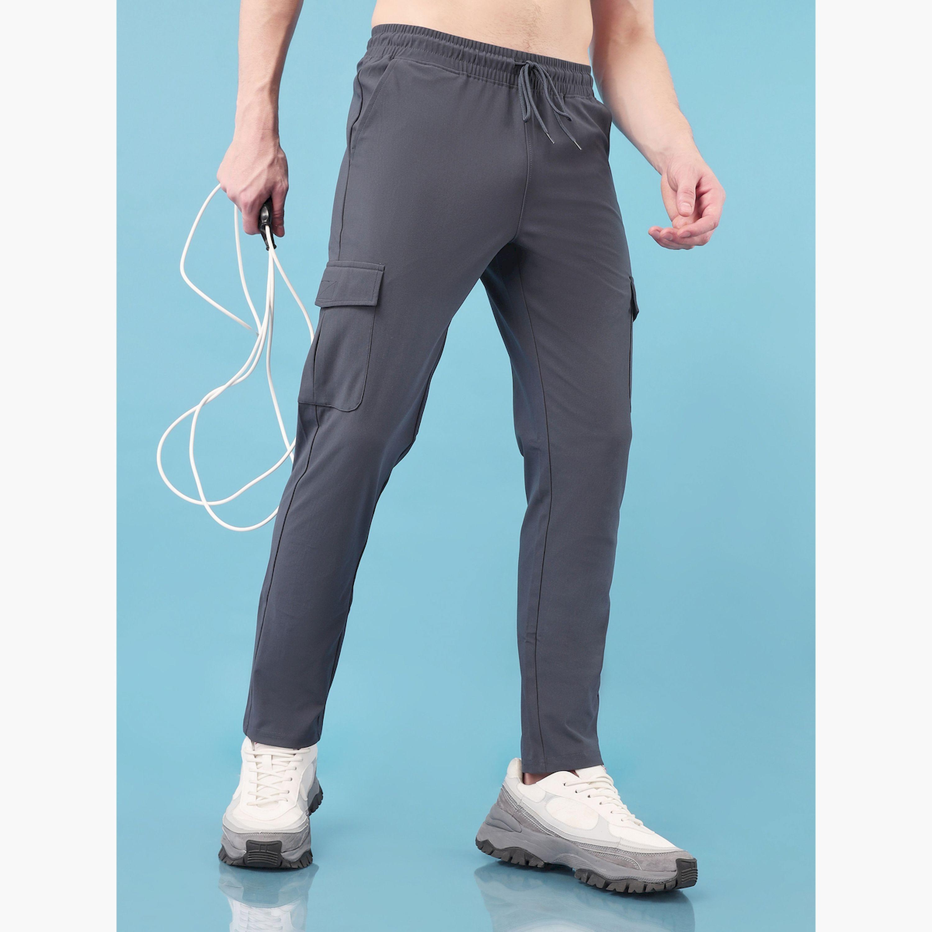 بنطال كارغو سادة مرن-men-clothing-sportswearandactivewear-bottoms-joggers-image-1