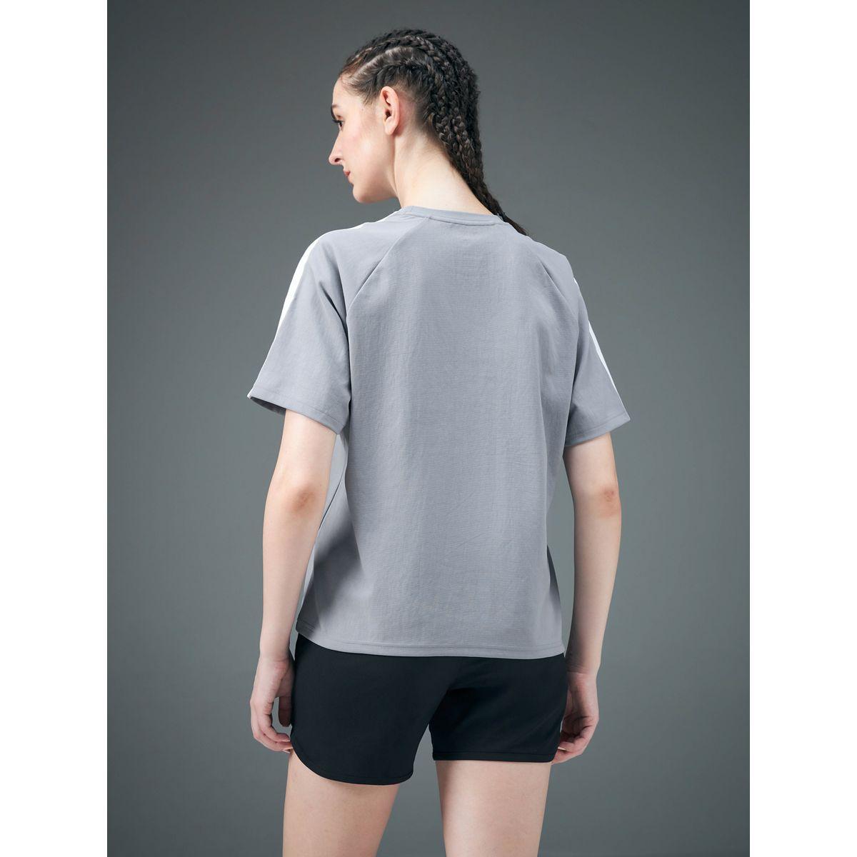 Technosport Graphic Print Crew Neck Stretch Crop T-Shirt-women-clothing-tshirts-image-3