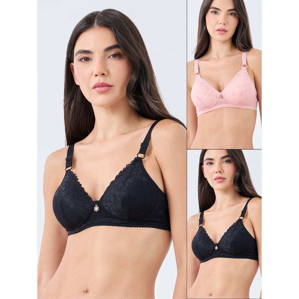 Styli Pack of 2 - Padded Non Wired Lace Bra with Metal Trim-women-clothing-lingerie-bras-image-1