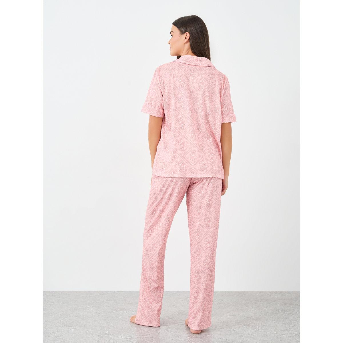 طقم من بنطال بيجاما وبلوزة بطبعة زهور-women-clothing-nightwear-pyjamas-longsets-image-5