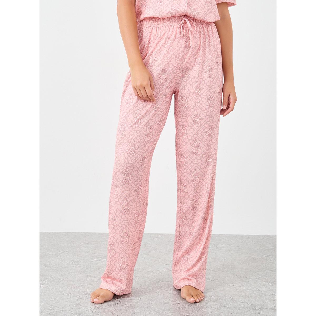 طقم من بنطال بيجاما وبلوزة بطبعة زهور-women-clothing-nightwear-pyjamas-longsets-image-6