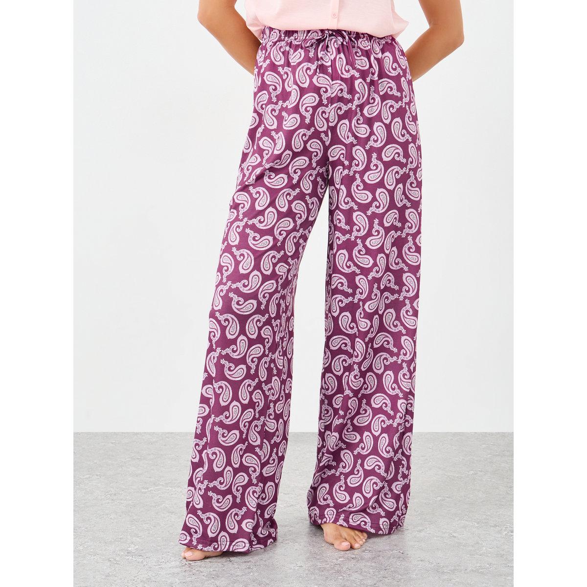 Styli Square Neck Lettuce Hem Top and Paisley Print Pyjama Set-women-clothing-nightwear-pyjamas-longsets-image-6