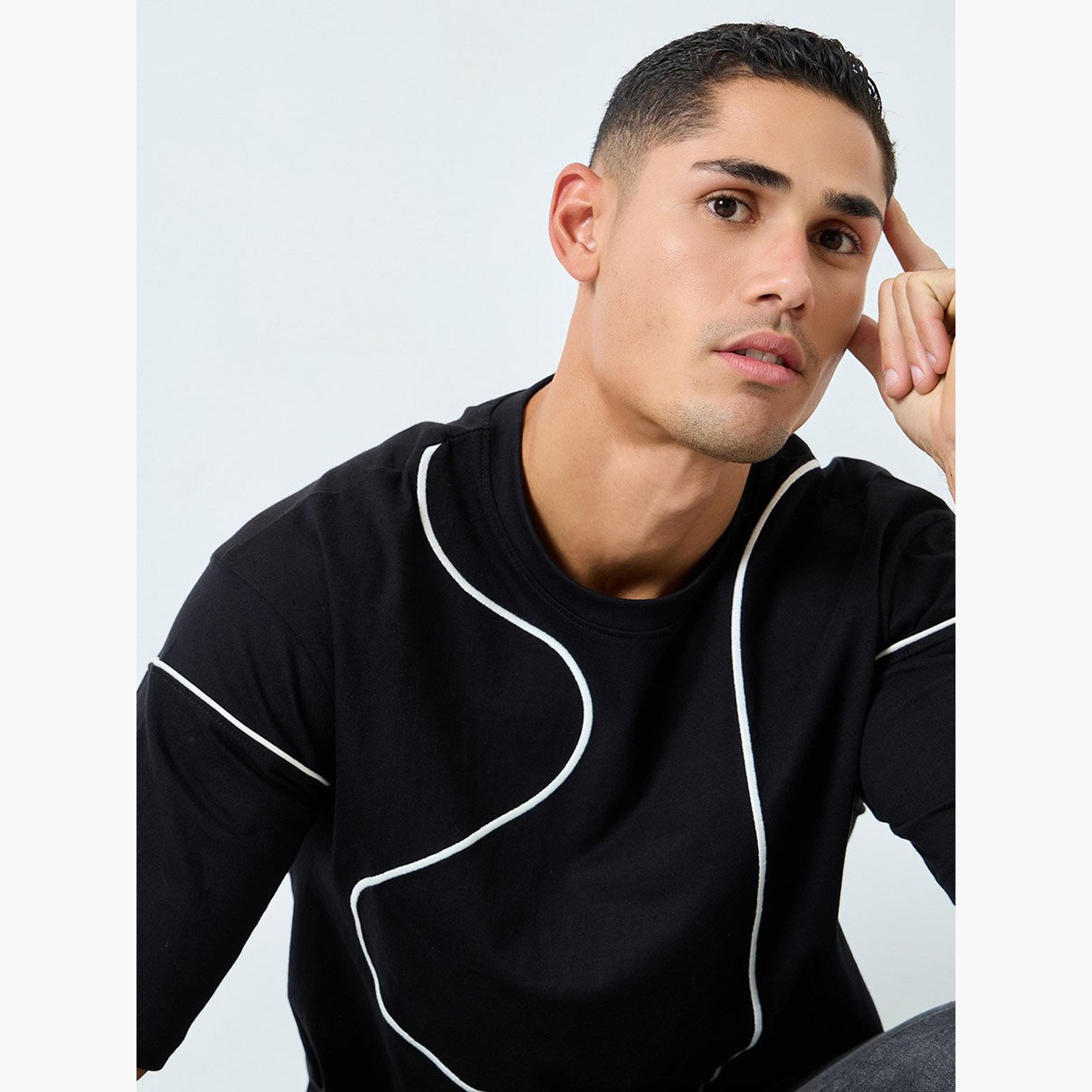 ستايلي - تي شيرت جيرسي ثقيل مطرز بخيط أمامي-men-clothing-tshirtsandpolos-tshirts-image-3