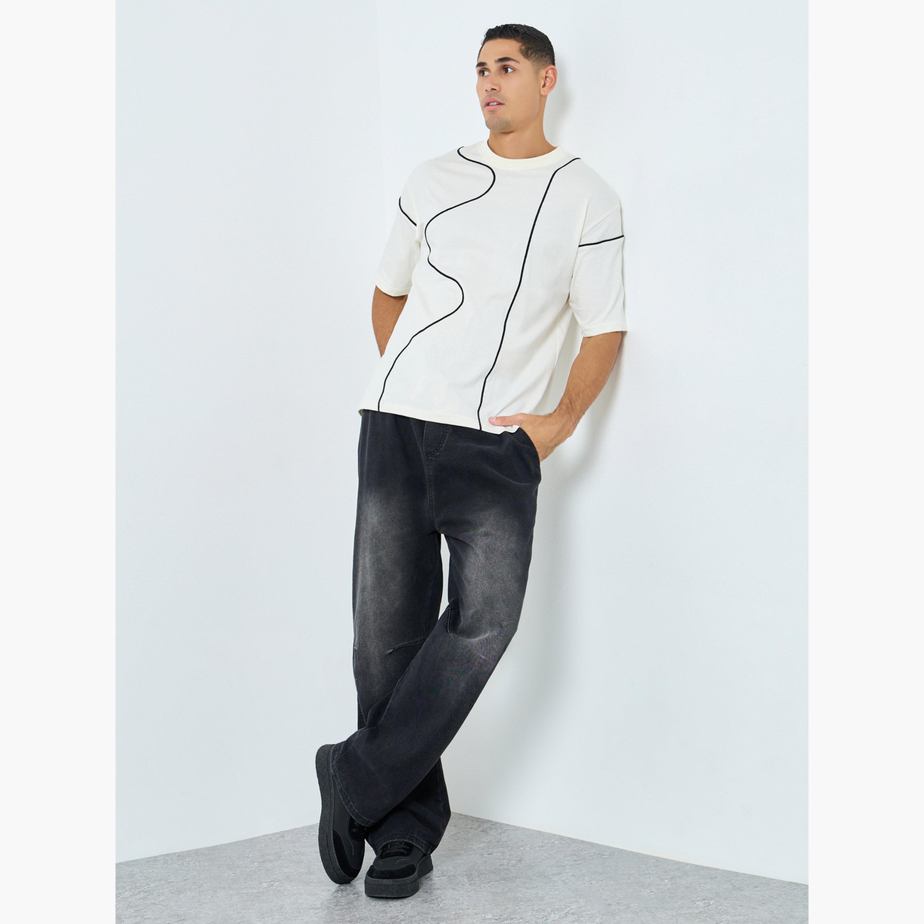 تيشيرت مطرز بياقة دائرية للرجال-men-clothing-tshirtsandpolos-tshirts-image-2