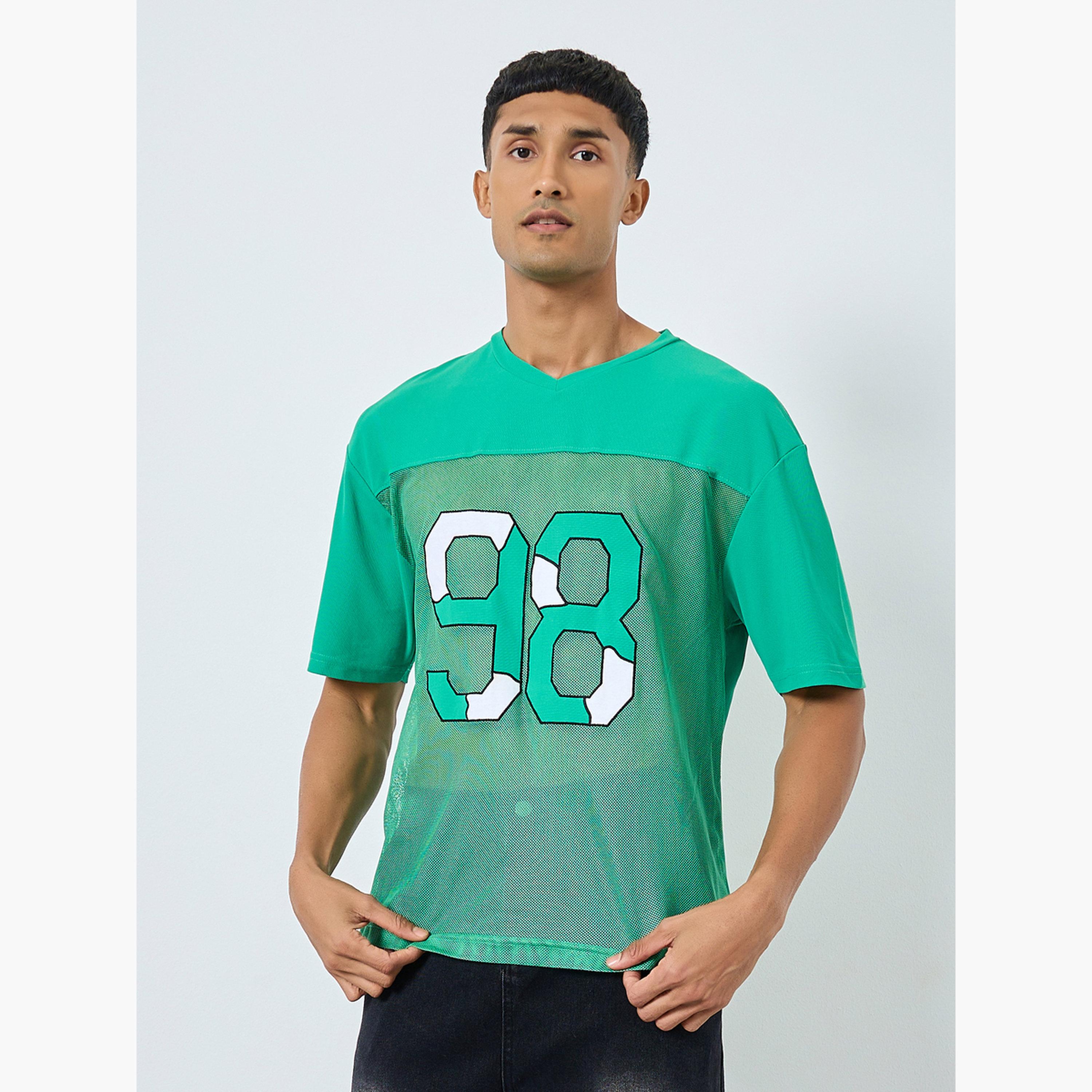Styli Men Oversized Cut and Sew Detailing Graphic Printed T-Shirt-men-clothing-tshirtsandpolos-tshirts-image-1
