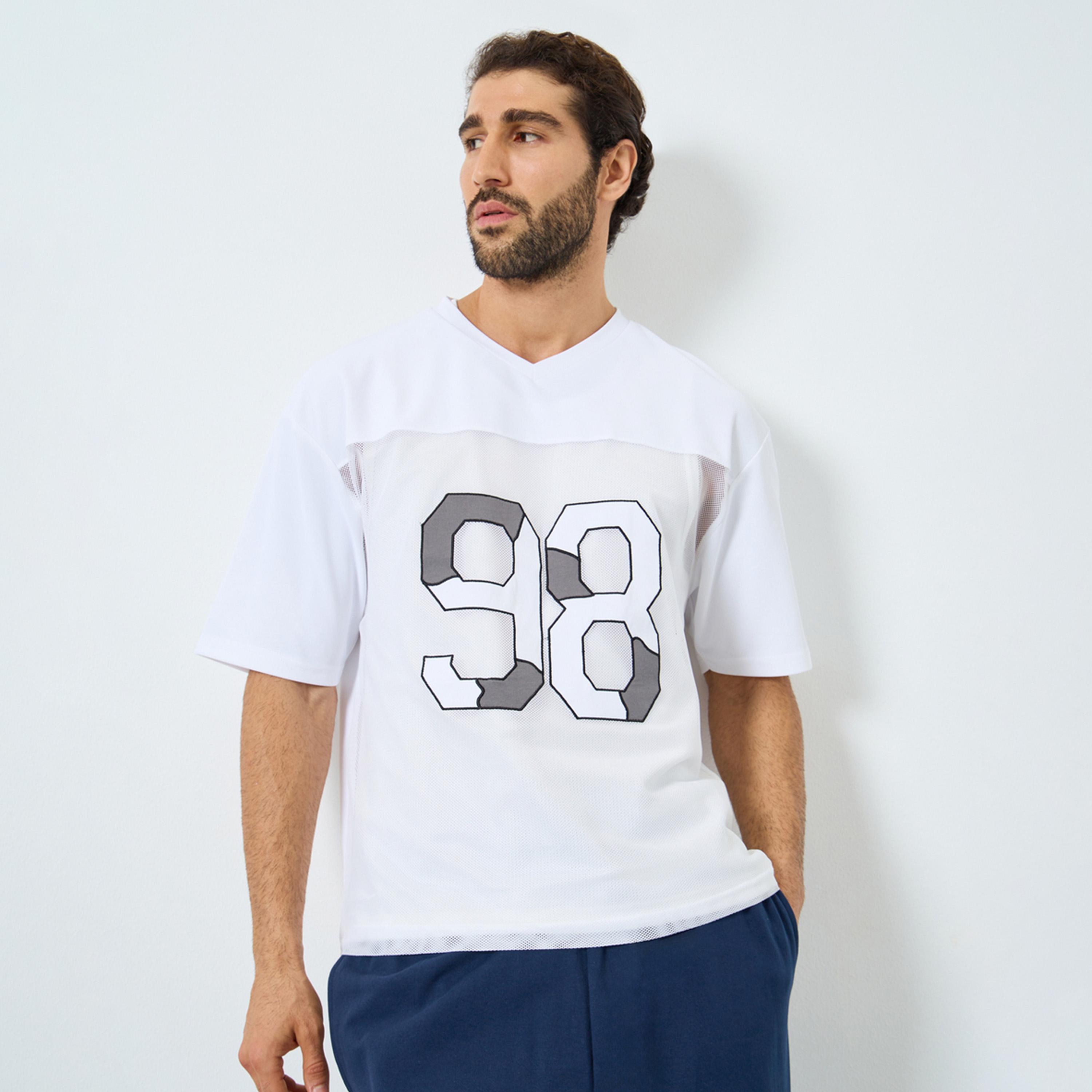 Styli Oversized Cut and Sew Panel Mesh T-Shirt-men-clothing-tshirtsandpolos-tshirts-image-1