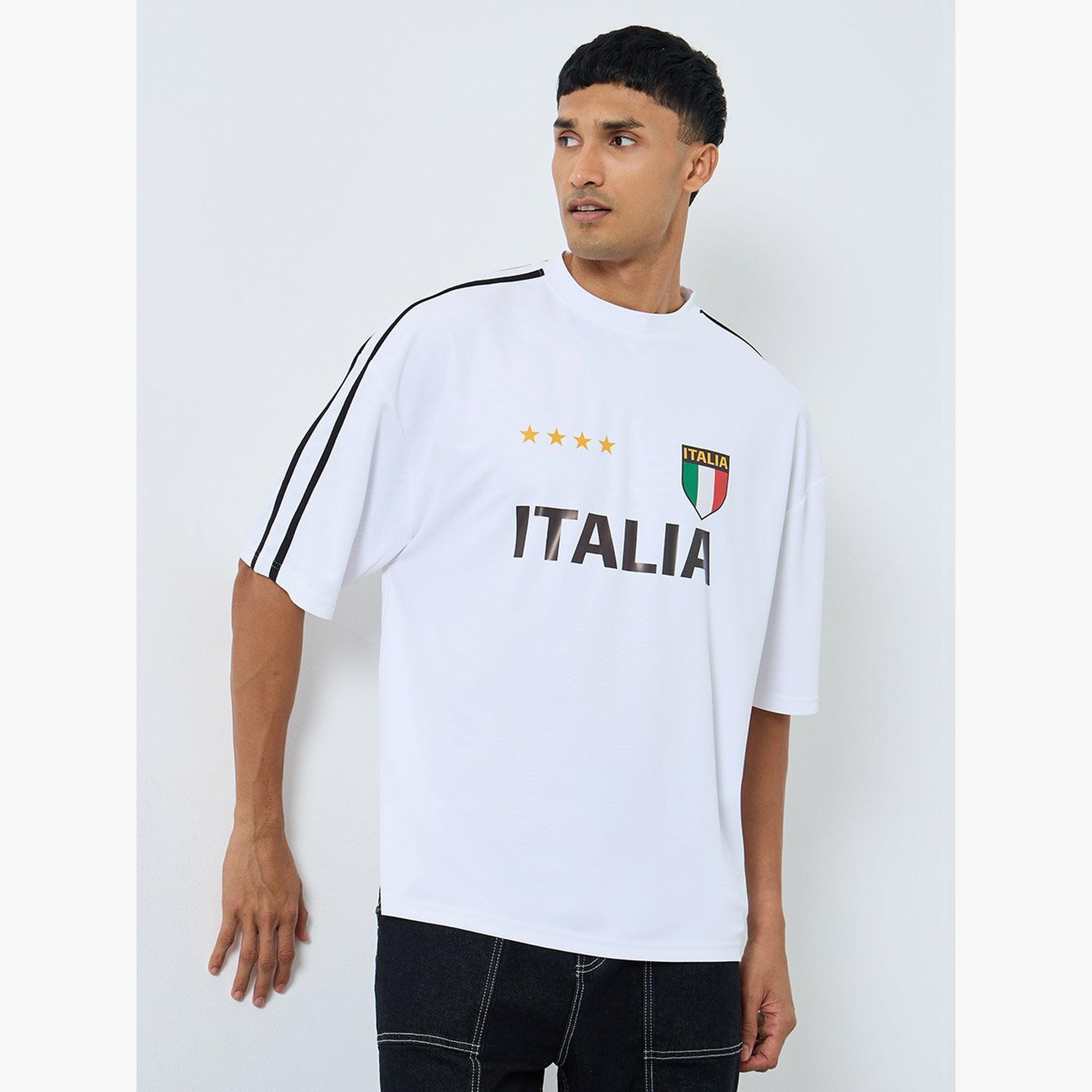 Styli Boxy Fit Contrast Shoulder Stripe Varsity T-Shirt-men-clothing-tshirtsandpolos-tshirts-image-1