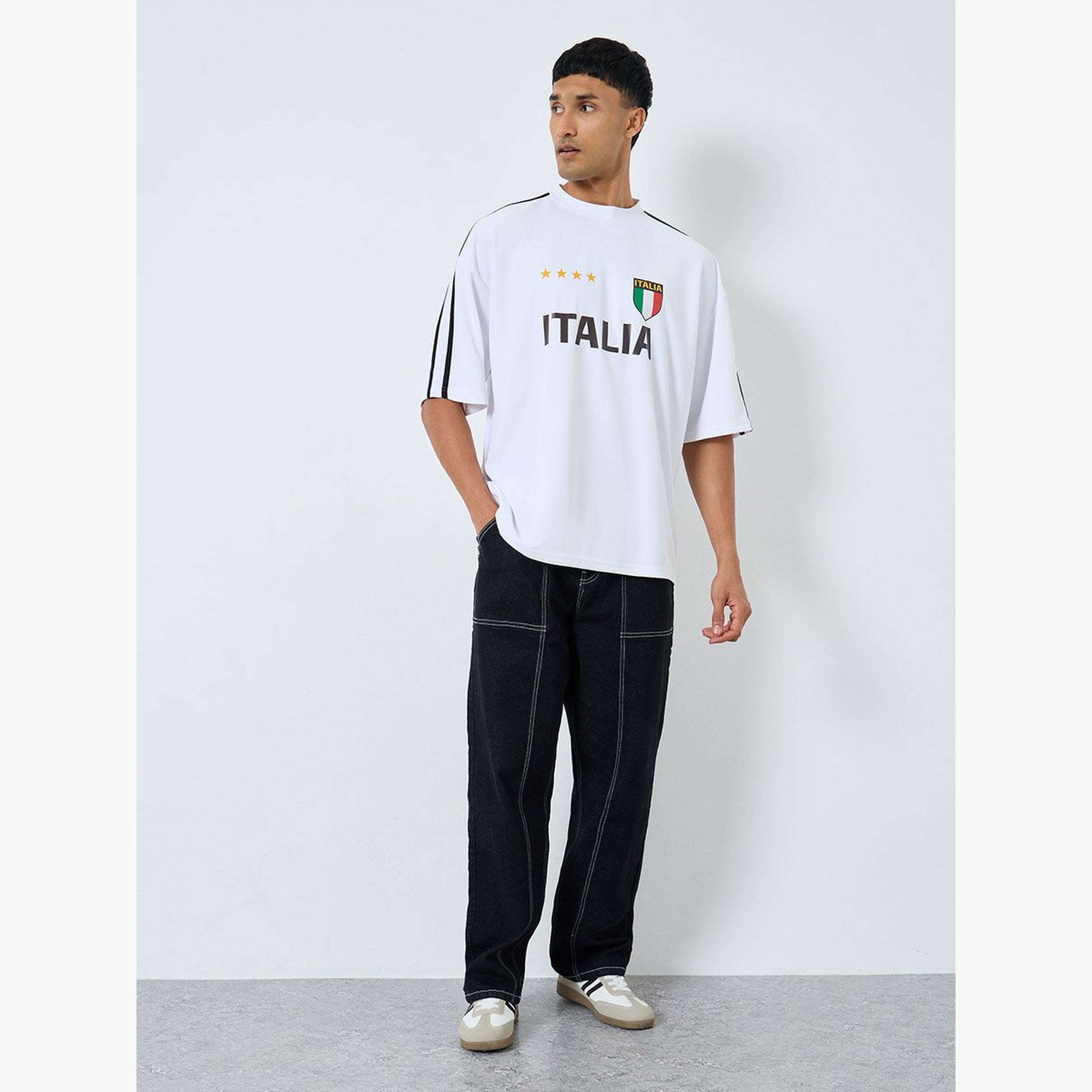 Styli Boxy Fit Contrast Shoulder Stripe Varsity T-Shirt-men-clothing-tshirtsandpolos-tshirts-image-2