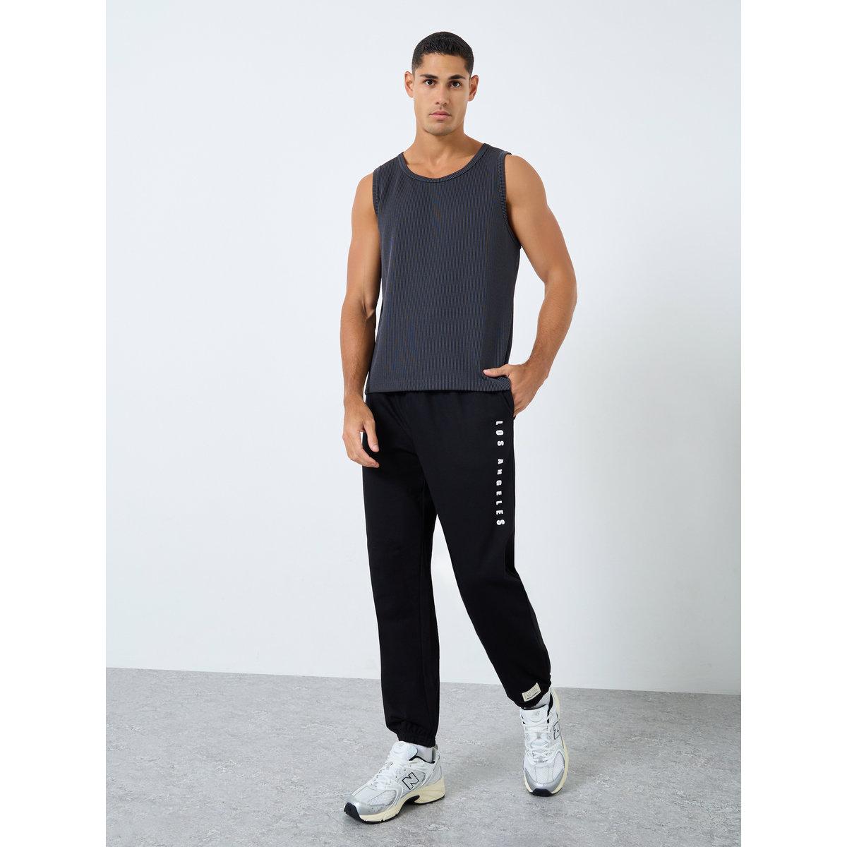 Styli Relaxed Fit Slogan Print Joggers-men-clothing-bottoms-joggers-image-2