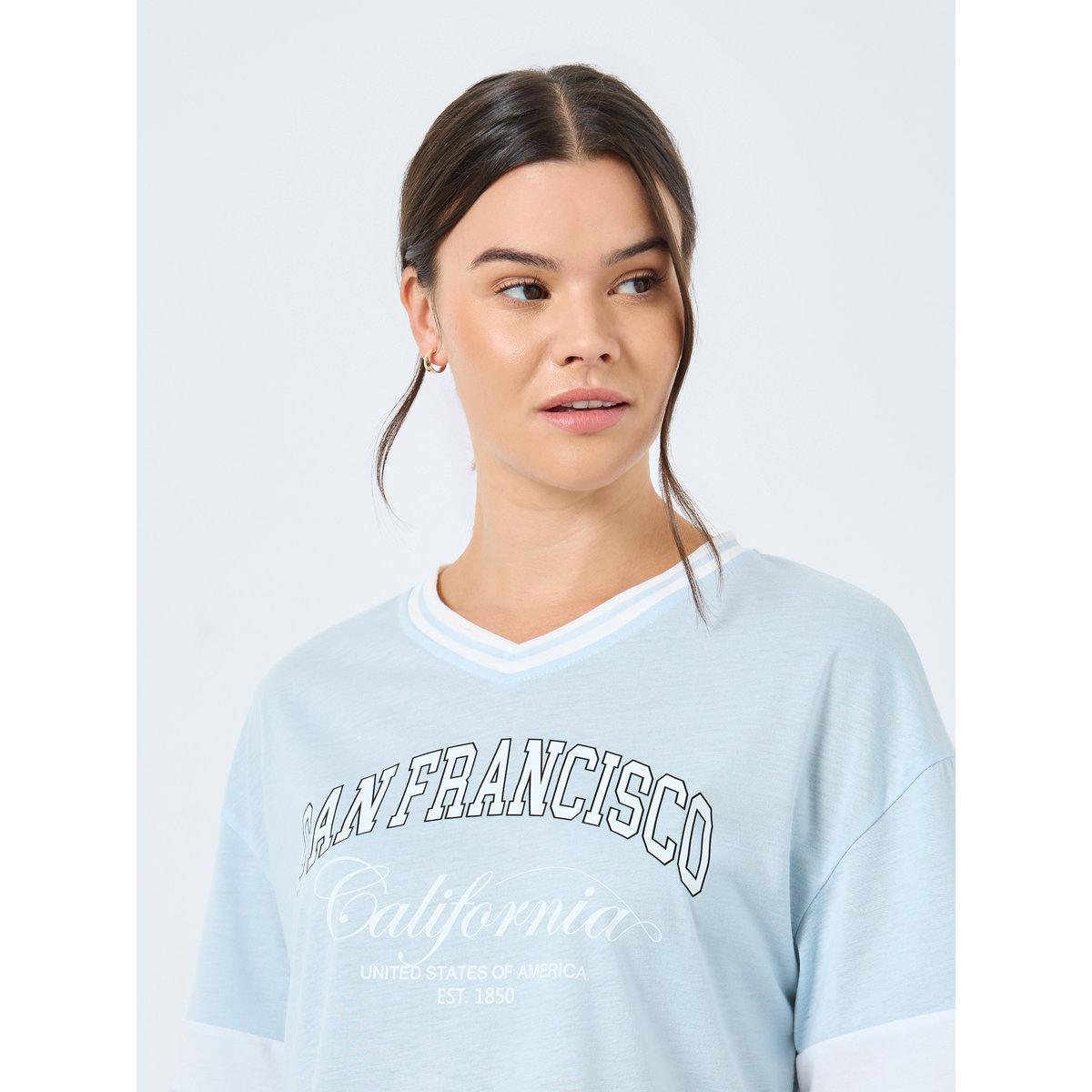 Styli Drop Shoulder Boxy Stripe Sleeve T-Shirt and Pyjama Set-women-clothing-nightwear-pyjamas-longsets-image-3