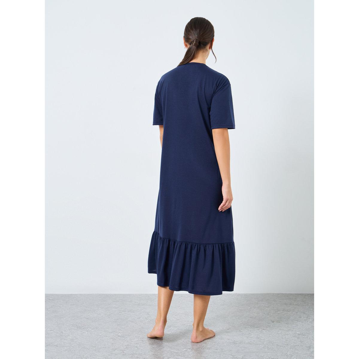 Styli College Graphic Deep Ruffle Hem Sleep T-Shirt Dress-women-clothing-nightwear-nighties-image-4