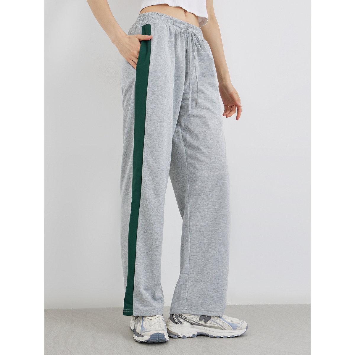 جوغر مخطط بقصة أرجل واسعة-women-clothing-bottoms-joggers-image-2