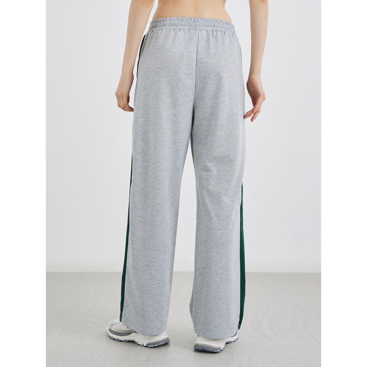Styli Grey Side Striped Wide Fit Joggers-women-clothing-bottoms-joggers-image-4