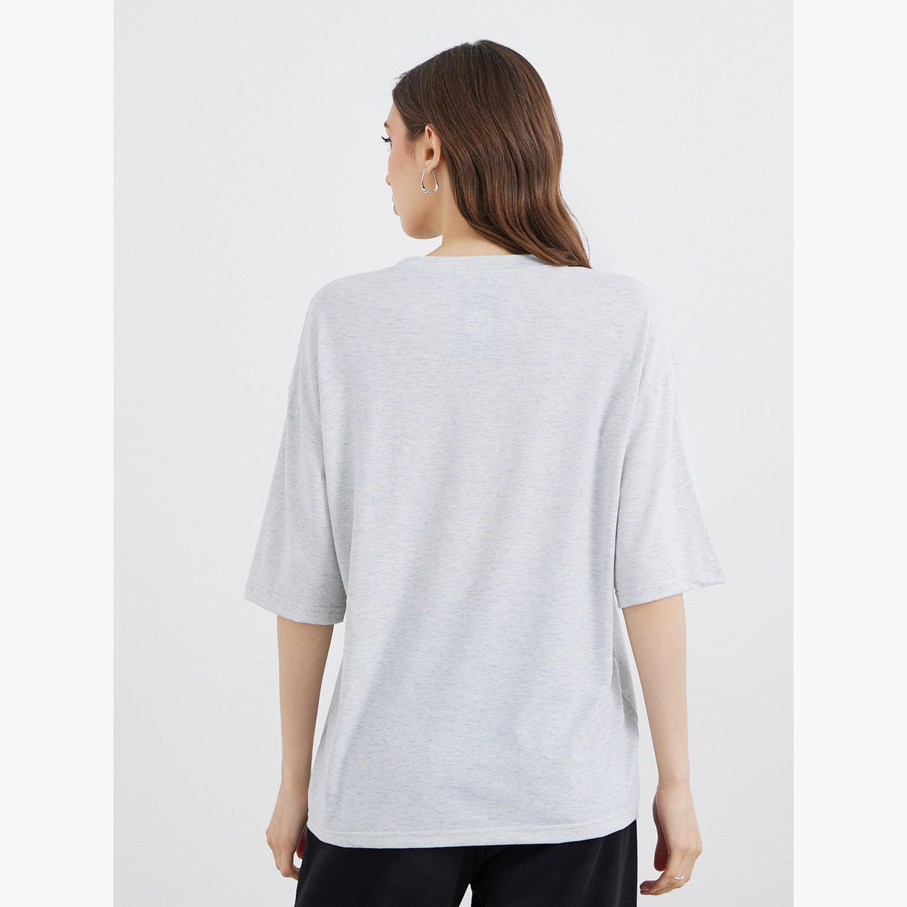 Styli Grey Book Club Graphic Oversized T-Shirt-women-clothing-tshirts-image-5
