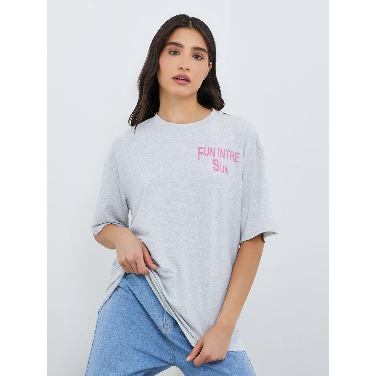 Styli Slogan Print Oversized T-Shirt-women-clothing-tshirts-image-1