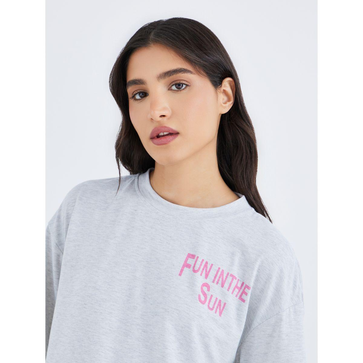 Styli Slogan Print Oversized T-Shirt-women-clothing-tshirts-image-3
