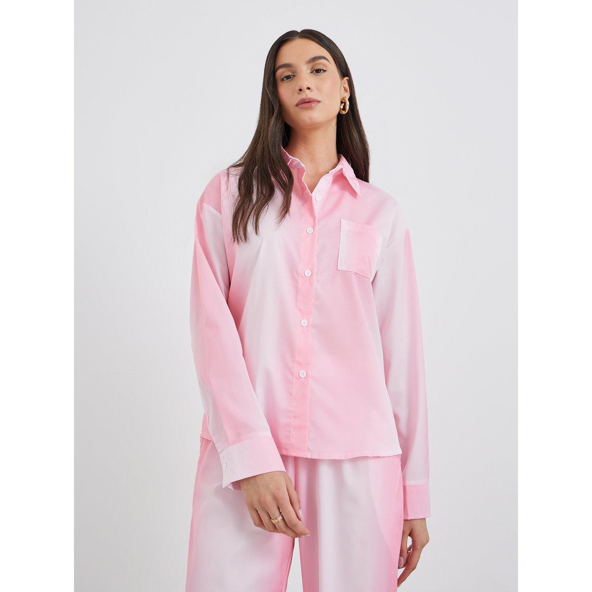 Styli Women Ombre Effect Shirt and Pants Co-Ords-women-clothing-coordsets-image-3