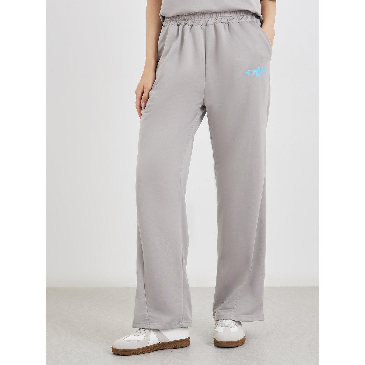 Styli Grey Star Print T-Shirt and Pants Co-Ords-women-clothing-coordsets-image-4