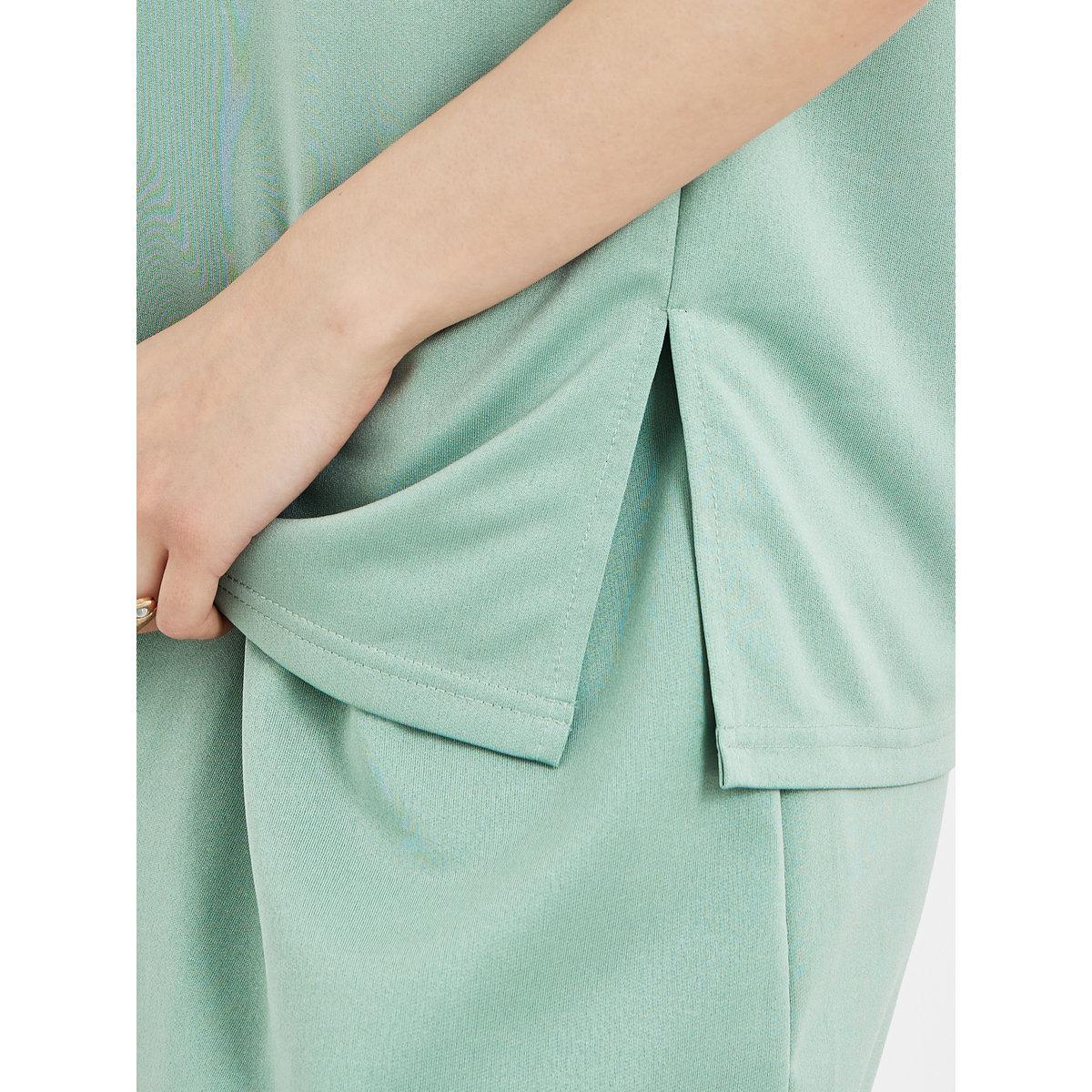 Styli Women Green Solid T-Shirt and Midi Skirt Co-Ords-women-clothing-coordsets-image-3