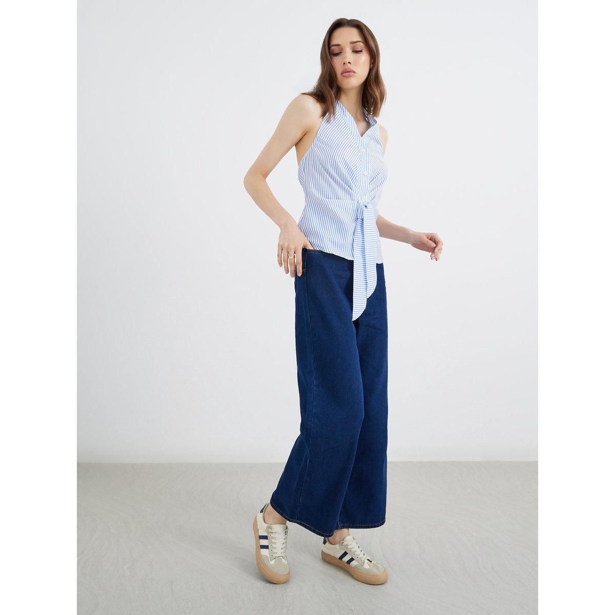 بنطال جينز سادة بقصة أرجل واسعة-women-clothing-bottoms-jeans-image-3