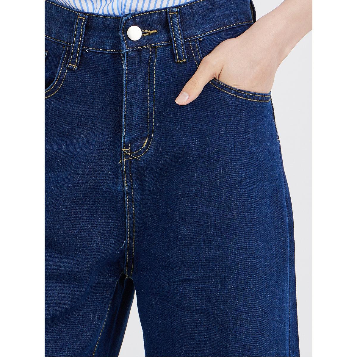بنطال جينز سادة بقصة أرجل واسعة-women-clothing-bottoms-jeans-image-4