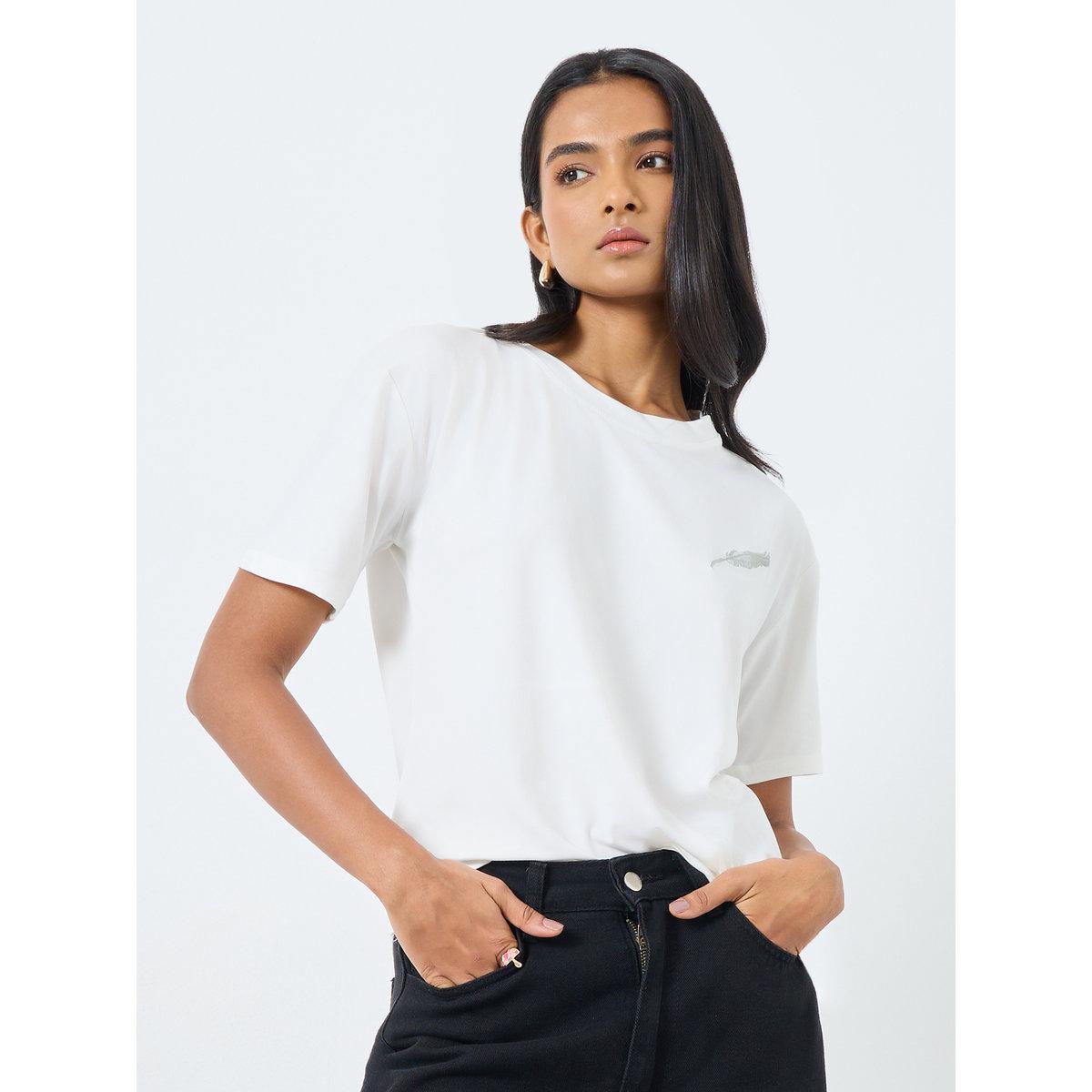 Styli Feather Embroidered Regular Fit T-Shirt-women-clothing-tshirts-image-1