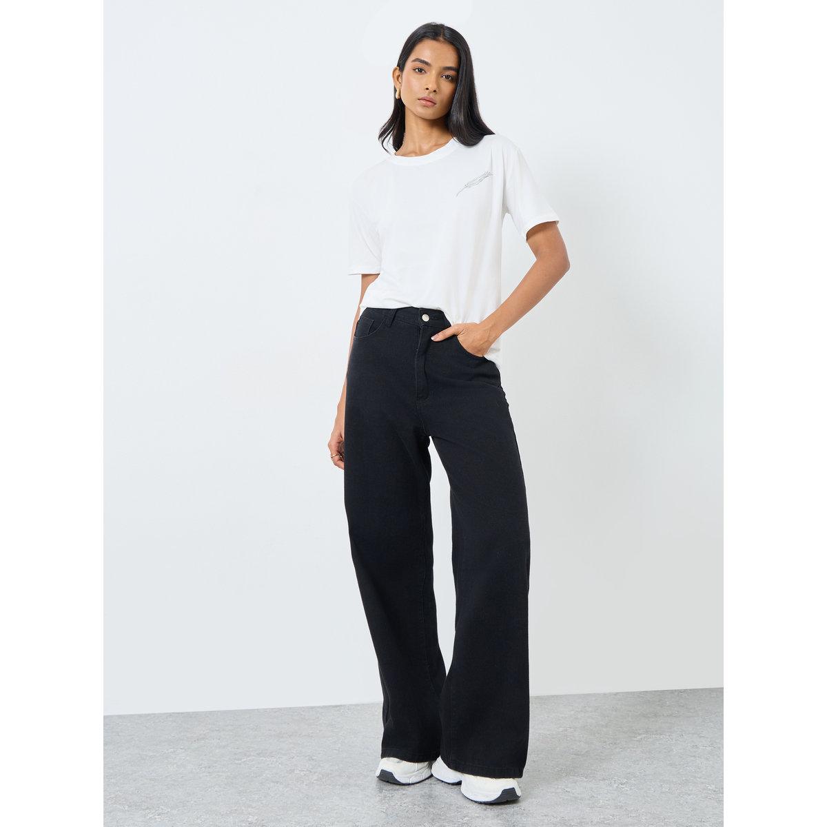 Styli Feather Embroidered Regular Fit T-Shirt-women-clothing-tshirts-image-2