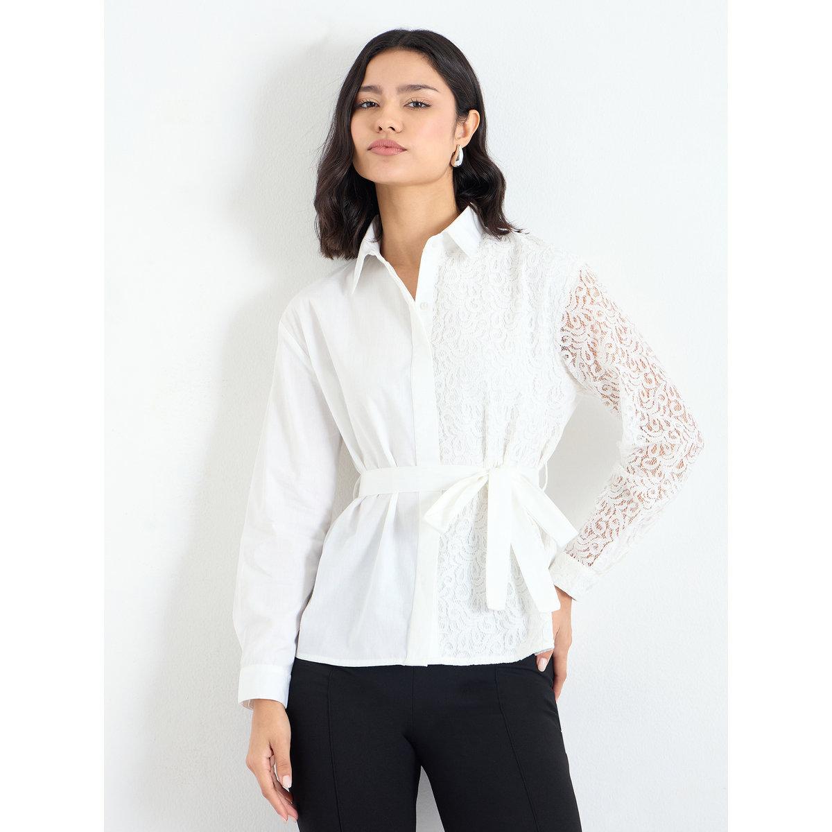 Styli Off-White Lace Detail Shirt-women-clothing-shirtsandblouses-shirts-image-3