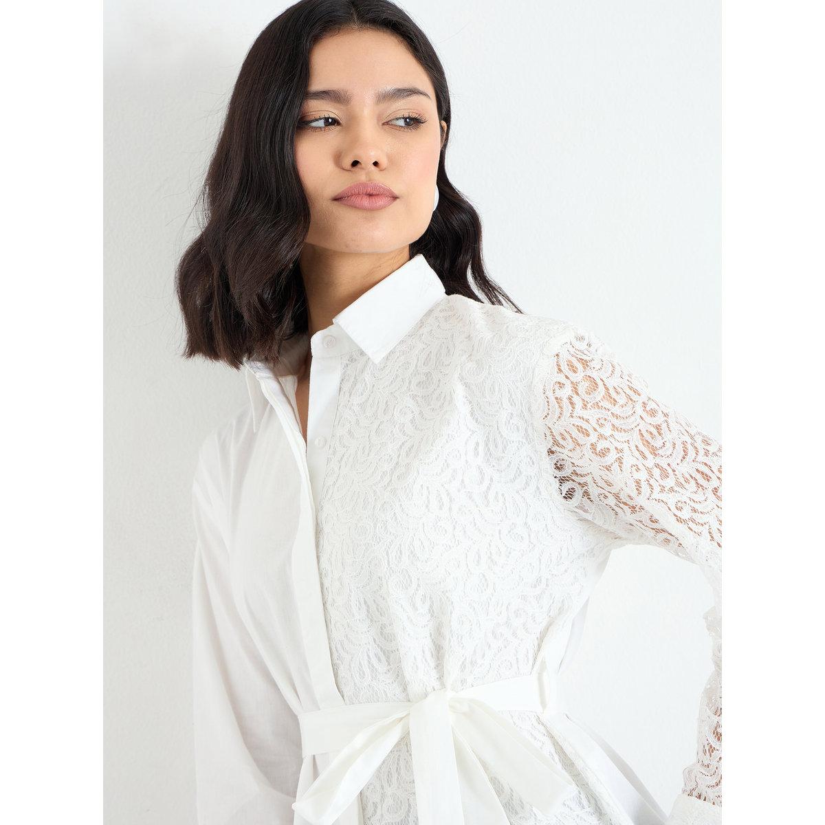 Styli Off-White Lace Detail Shirt-women-clothing-shirtsandblouses-shirts-image-4