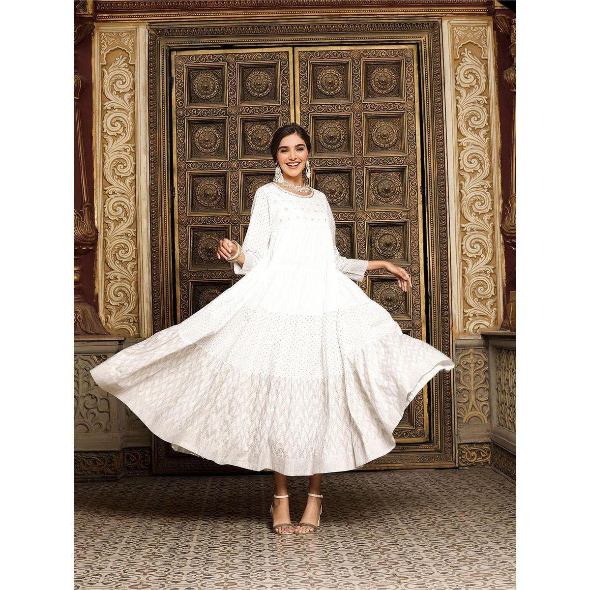 فستان ميدي بتصميم خاص وحافة واسعة-women-clothing-ethnicwear-dresses-image-2