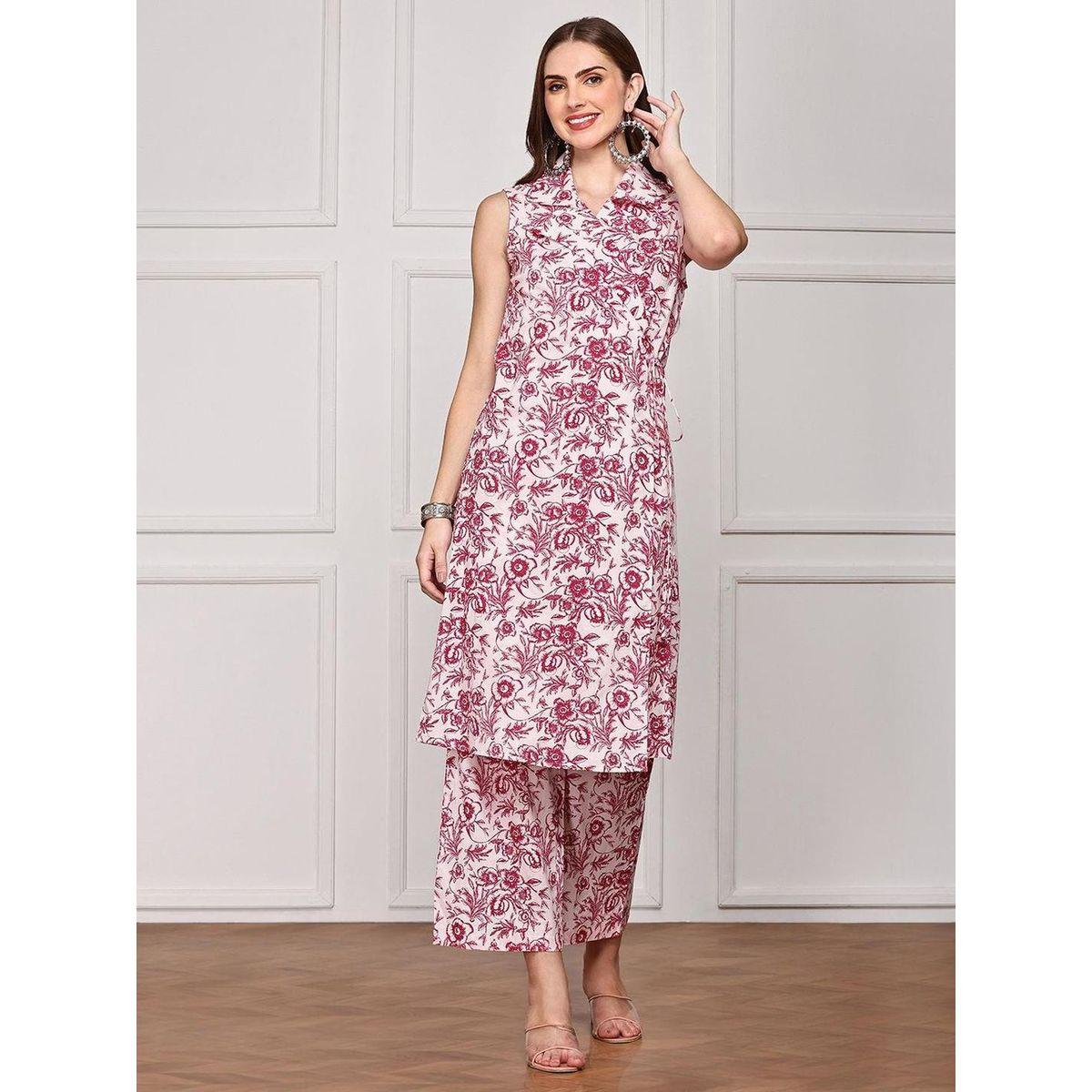 Ishin Floral Print Smocked Crop Top with Pants and Tunic Co-Ords-women-clothing-coordsets-image-2